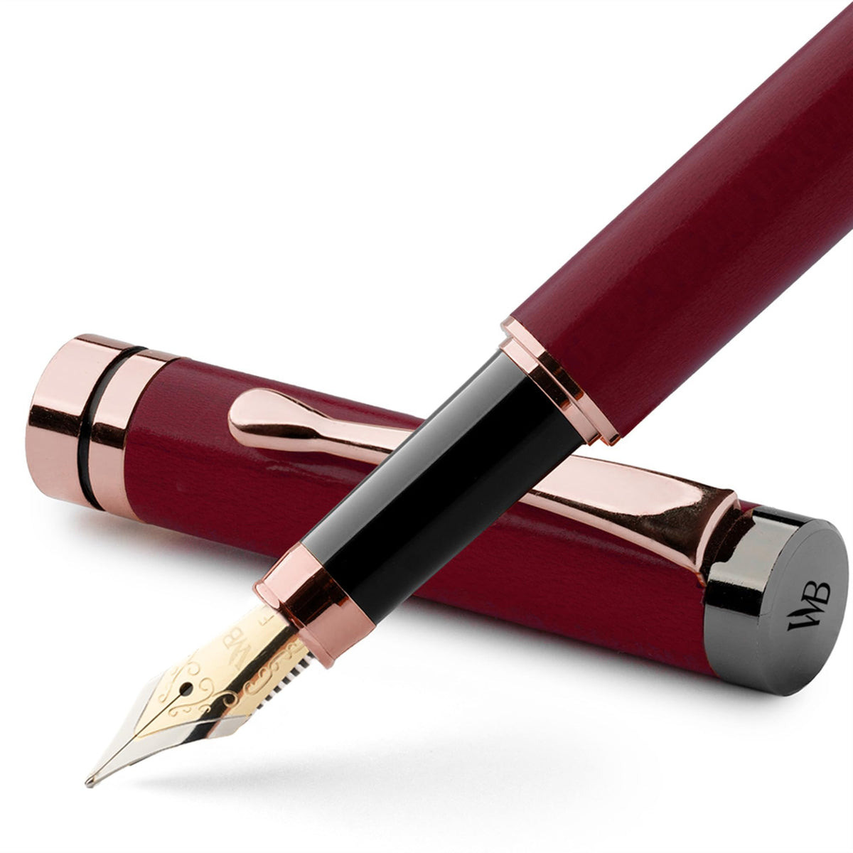 Wordsworth & Black Bamboo Wood Fountain Pen Set for Writing, Medium Nib