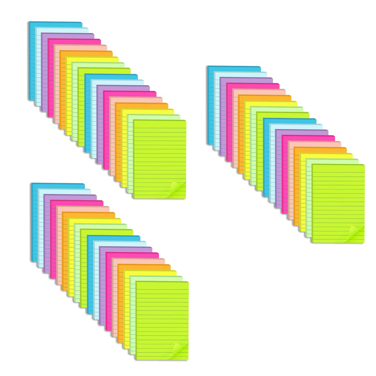 (18 Pack) Lined Sticky Notes 4x6 in,Bright Large Notepads with Lines