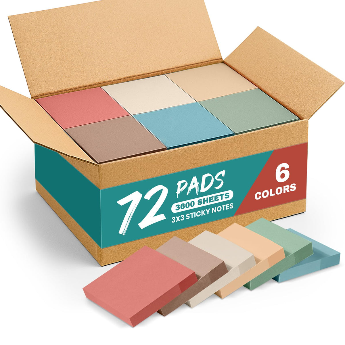Taja 36 Pads Sticky Notes, 3x3 Inch, Aesthetic Self-Stick Notes, Vintage