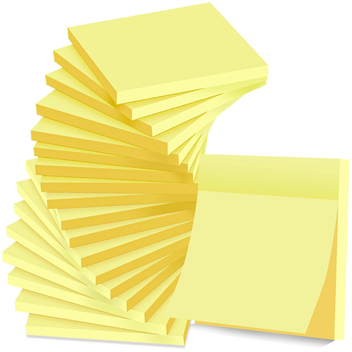 (24 Pads) Sticky Notes 3 x 3 in Post, 12 Bright Colors Self-Stick Pads