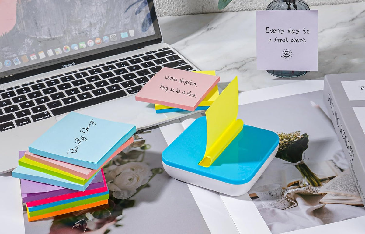 (18 Pads) Pop Up Sticky Notes 3x3in with 9 Bright Colors for Office, School