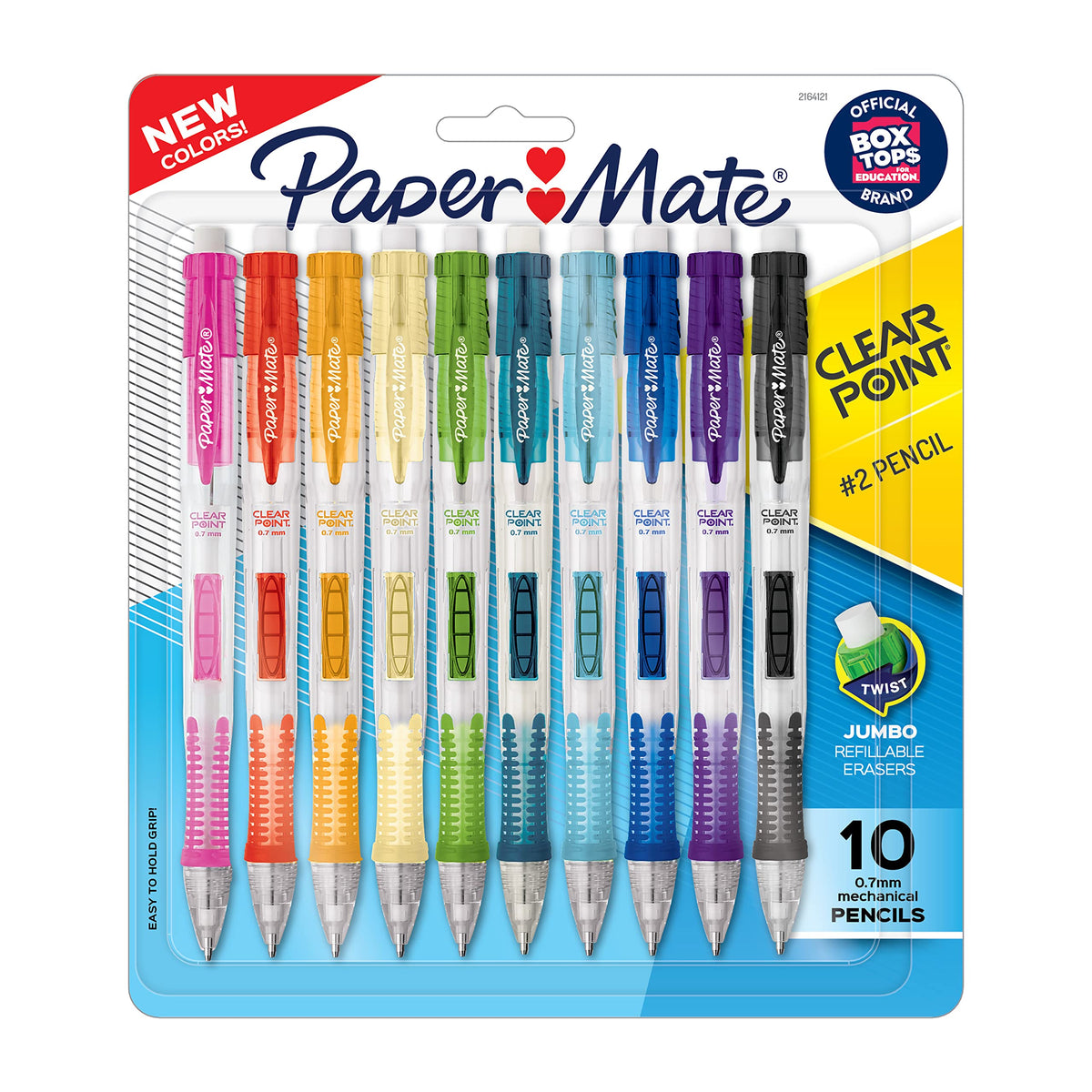 Paper Mate Clearpoint Mechanical Pencils, 0.7mm HB #2 Lead, Assorted Barrel Colors, 6 Count - Office Supplies, Back to School, Journaling