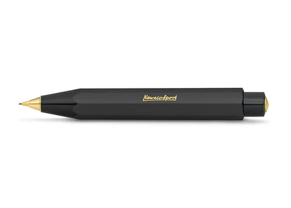 Kaweco CLASSIC SPORT Fountain Pen Black with 23 Carat Gold-Plated Steel Nib and Iridium Tip for Ink Cartridges I Sport Fountain Pen 13 cm I Nib: M (Medium)