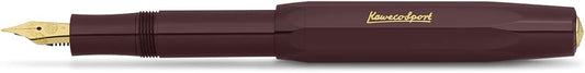 Kaweco CLASSIC SPORT Fountain Pen Bordeaux with 23 Carat Gold-Plated Steel Nib and Iridium Tip for Ink Cartridges I Sport Fountain Pen 13 cm I Nib: M (Medium)