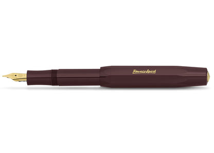 Kaweco CLASSIC SPORT Fountain Pen Black with 23 Carat Gold-Plated Steel Nib and Iridium Tip for Ink Cartridges I Sport Fountain Pen 13 cm I Nib: M (Medium)