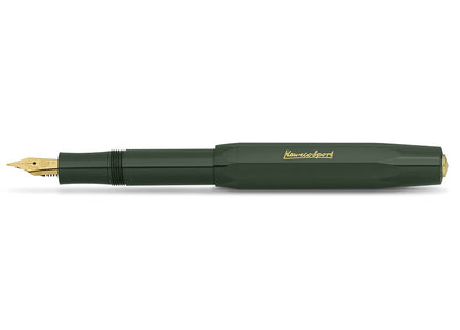 Kaweco CLASSIC SPORT Fountain Pen Black with 23 Carat Gold-Plated Steel Nib and Iridium Tip for Ink Cartridges I Sport Fountain Pen 13 cm I Nib: M (Medium)