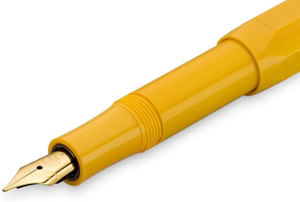 Kaweco COLLECTION Fountain Pen Honey I Premium Fountain Pen with Steel Nib for Ink Cartridges in Yellow I Exclusive Pen 13 cm I Nib: F (Fine)