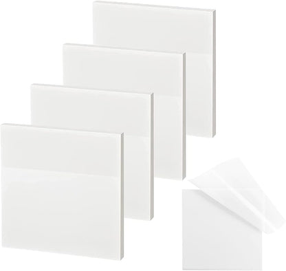 Transparent Sticky Notes - 3x3 inch Clear Sticky Notes Waterproof Self-Adhesive Translucent Sticky Note Pads for Books Annotation, See Through Sticky Note (200 Sheets)