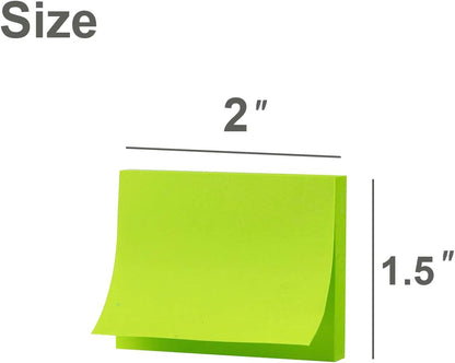 (50 Pads) Sticky Notes 1.5x2, 10 Colors Self Sticky Notes, Sticky Pads