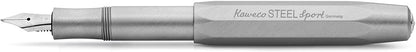 Kaweco STEEL SPORT Fountain Pen I Exclusive Reservoir Pen for Ink Cartridges Including Retro Metal Box I Writing Instrument Pen 13 cm I Nib: EF (Extra Fine)