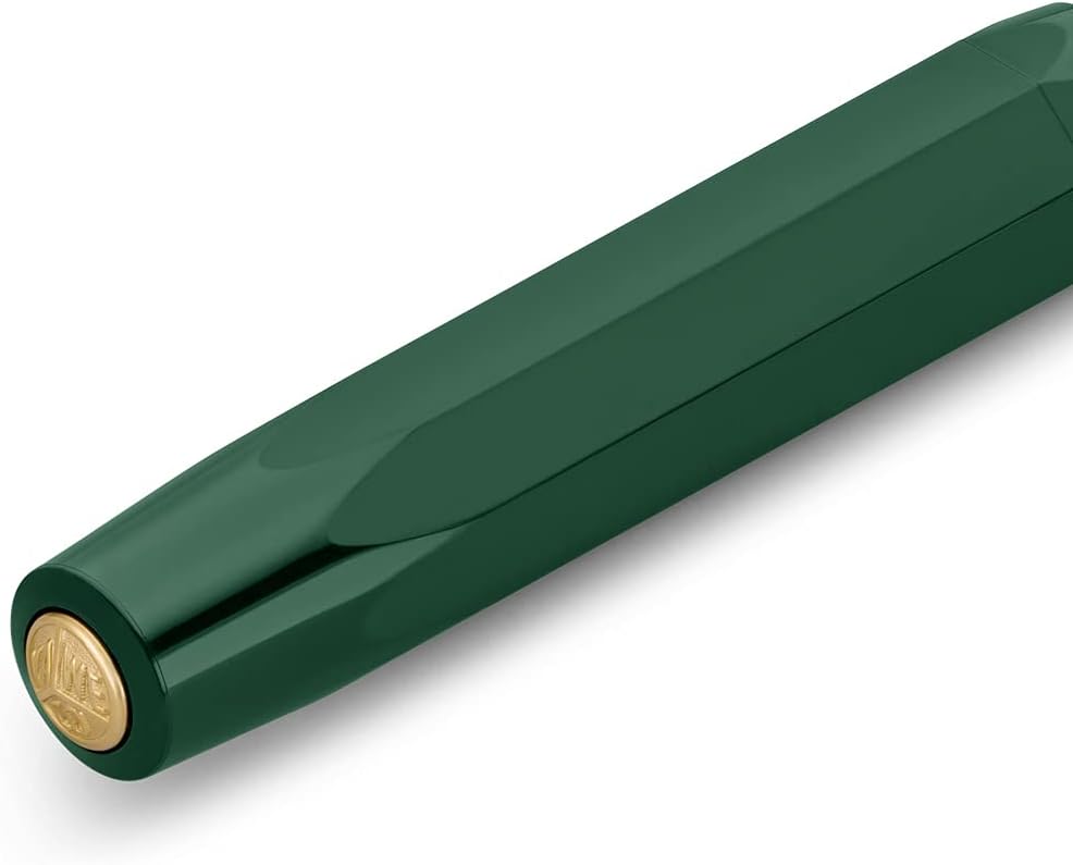 Kaweco CLASSIC SPORT Fountain Pen Green with 23 Carat Gold-Plated Steel Nib and Iridium Tip for Ink Cartridges I Sport Fountain Pen 13 cm I Nib: F (Fine)