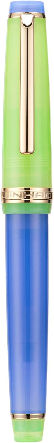 3 Jinhao 82 Fountain Pen Transparent Mixed Morandi Color Acrylic Medium Point Gold Trim with Converter Set