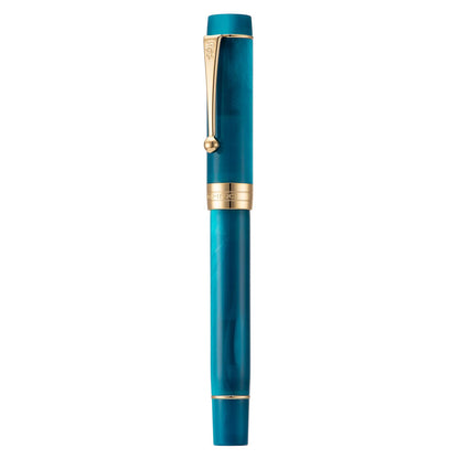 Jinhao 100 Fountain Pen Celluloid Classic Style, #6 Nib Smooth Writing Instrument with Refillable Converter and Pen Case Set