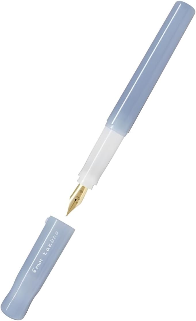 Pilot Kakuno Fountain Pen Madoromi Color Series, Gold (Smiley Face) Medium Nib, Perfect for Beginners and Creative Expression, Blue, PFKA-1MDLM