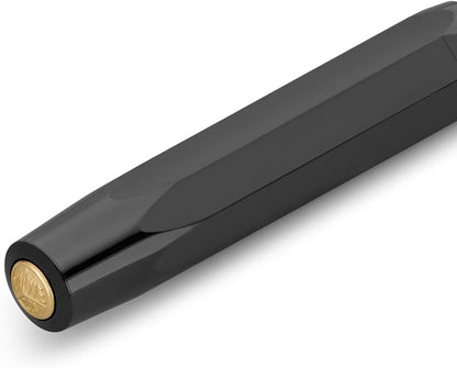 Kaweco CLASSIC SPORT Fountain Pen Black with 23 Carat Gold-Plated Steel Nib and Iridium Tip for Ink Cartridges I Sport Fountain Pen 13 cm I Nib: M (Medium)