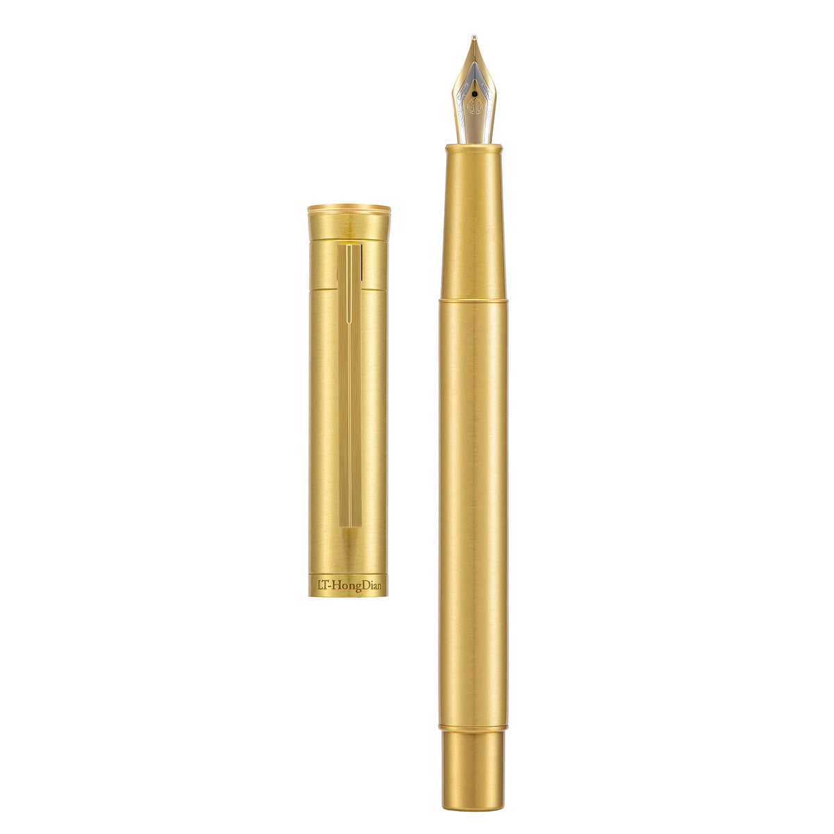 Hongdian 1861 Stainless Steel Fountain Pen Extra Fine Nib, Classic Design Smooth Writing Pen with Converter and Metal Pen Case Set