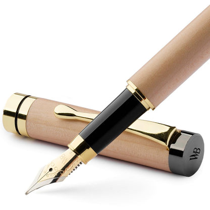 Wordsworth & Black Bamboo Wood Fountain Pen Set for Writing, Medium Nib
