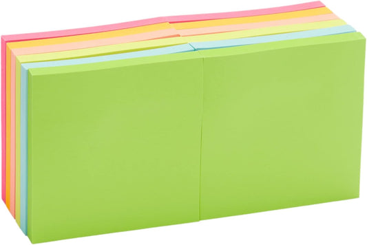 Amazon Basics Square Sticky Notes for Home, Office, School Supplies, Clean Removal, 3x3 Inches, Assorted Bright Colors, Self-Stick Pads, 70 Sheets/Pad, 12-Pack