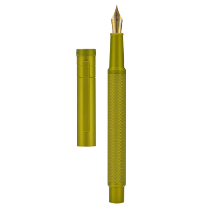 Asvine Dark Green Forest Fountain Pen Extra Fine Nib Classic Design with Converter and Metal Pen Case Set