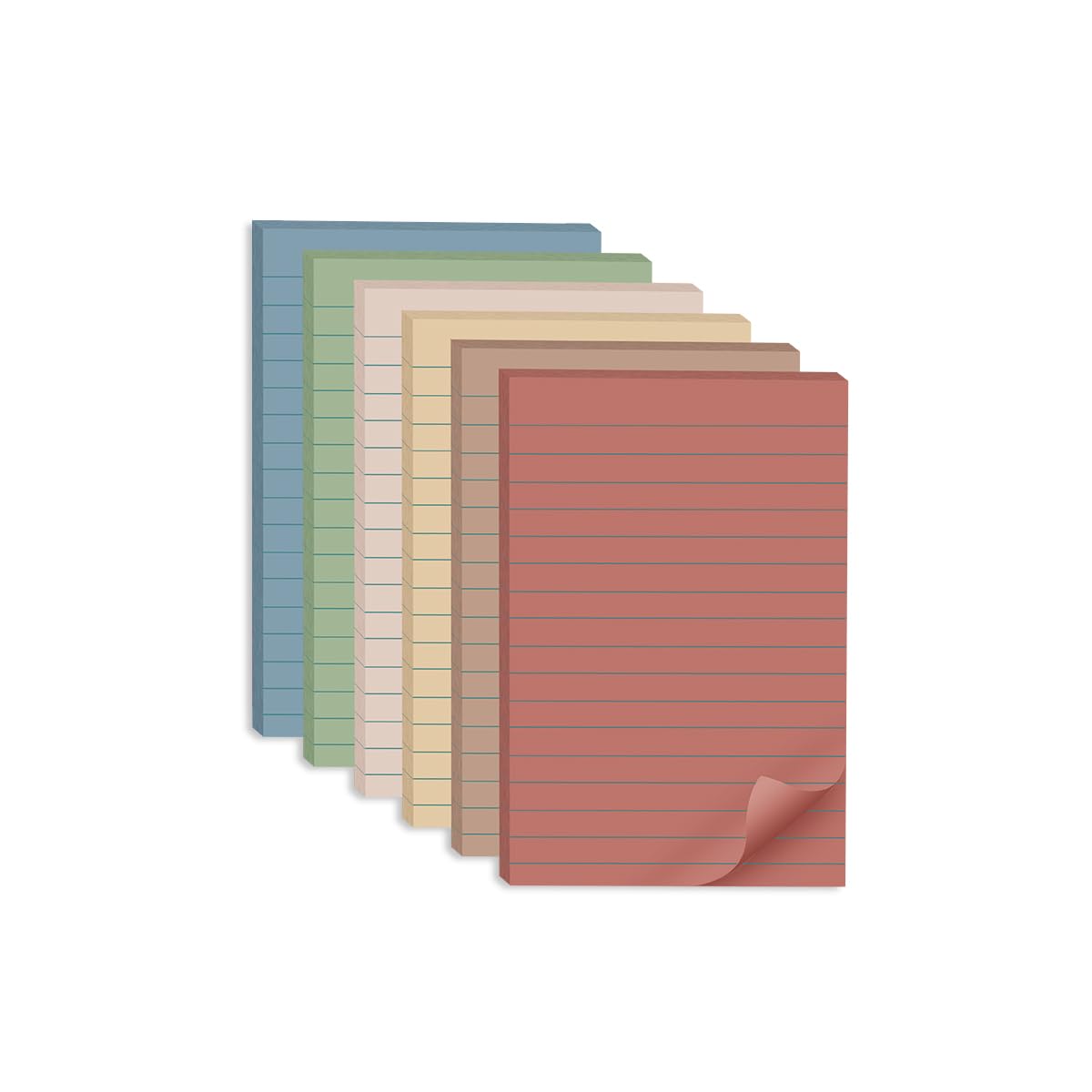 (12 Pack) Lined Sticky Notes 4x6 in,Vintage Large Notepads with Lines
