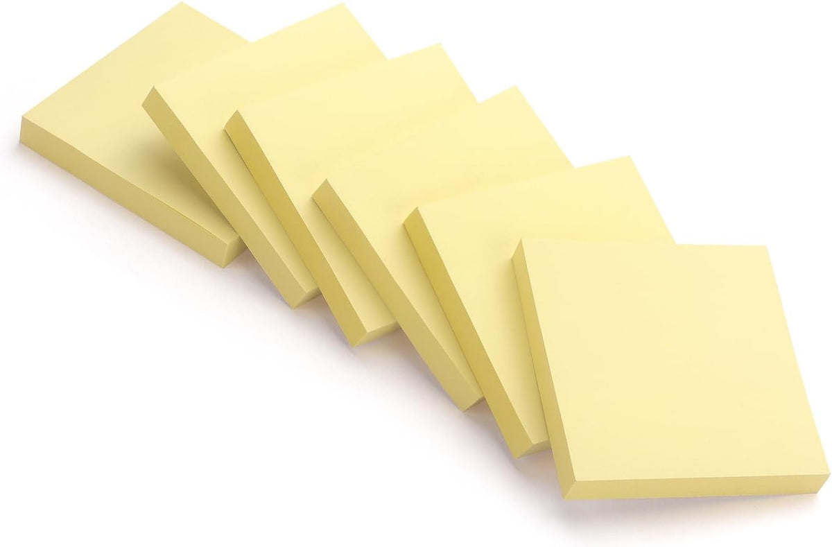 Early Buy Sticky Notes 3x3 Self-Stick Notes Yellow Color 6 Pads, 100 Sheets/Pad (Yellow)