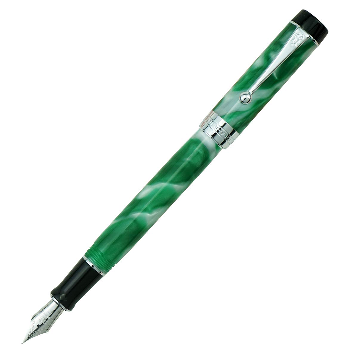Jinhao 100 Fountain Pen Celluloid Classic Style, #6 Nib Smooth Writing Instrument with Refillable Converter and Pen Case Set