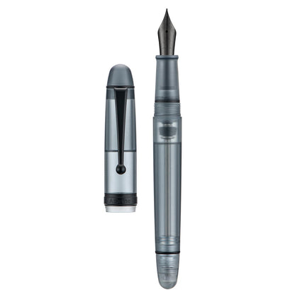 Asvine V126 Vacuum Filling Fountain Pen Fine Point, Brown Swirl Transparent Acrylic Pen Gift Case