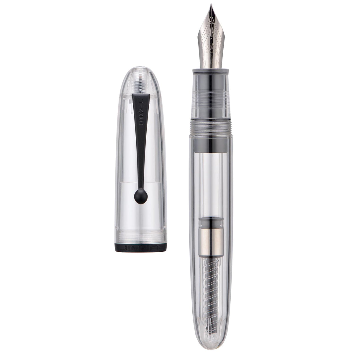 Jinhao 9019 DaDao Series Fountain Pen, Size 8 Medium Cardiogram Nib with Large Ink Converter, Transparent Olive Green Acrylic Design Smooth Writing Pen (Gold Trim)