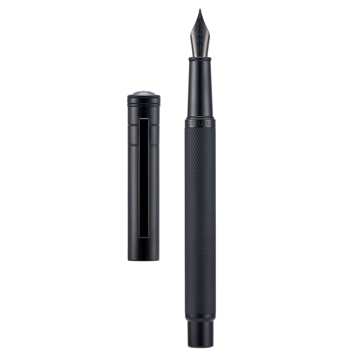 Asvine Black Forest Fountain Pen Fine Nib, Ink Cartridge Not Included, Classic Design with Converter and Metal Pen Case Set
