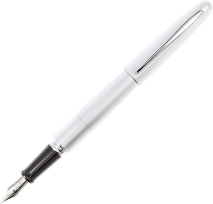 PILOT Metropolitan Collection Fountain Pen, Silver Barrel, Classic Design, Fine Nib, Black Ink (91113)