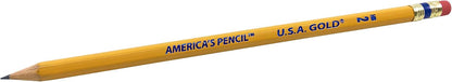 Write Dudes USA Gold Premium Cedar No. 2 Pre-Sharpened Pencils 12-Count (DDR56)