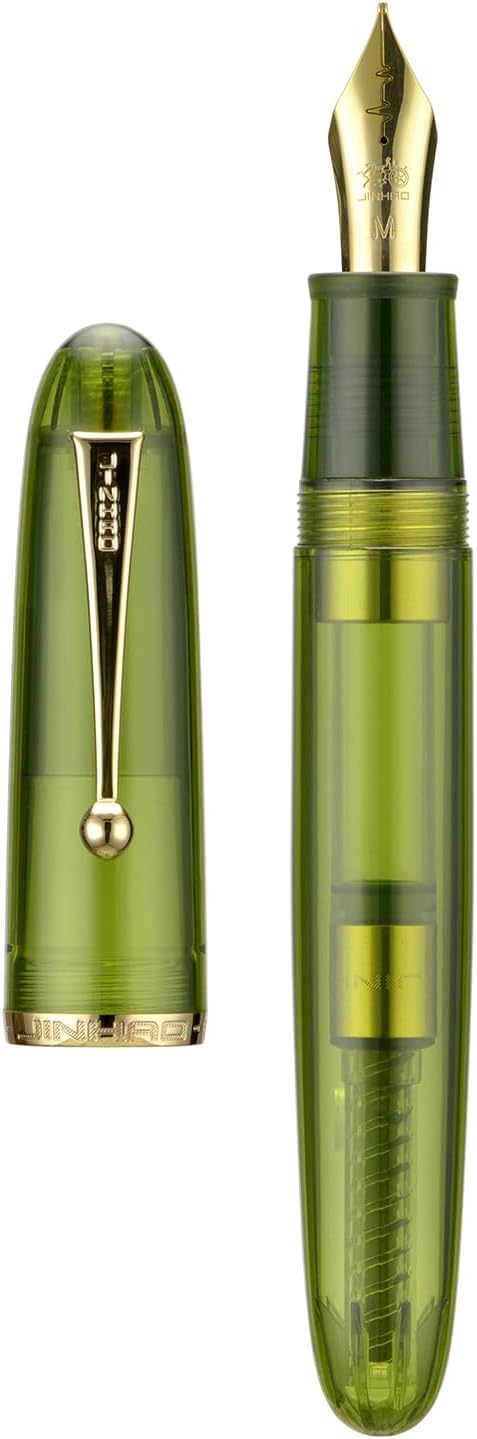 Jinhao 9019 Fountain Pen Dadao Series Green Acrylic #8 Heartbeat Fine Nib Large Converter Smooth Writing Instrument