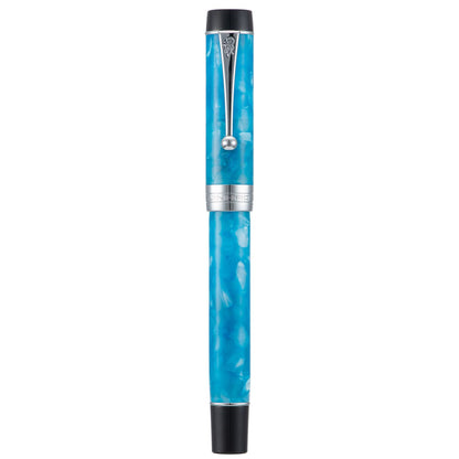 Jinhao 100 Fountain Pen Celluloid Classic Style, #6 Nib Smooth Writing Instrument with Refillable Converter and Pen Case Set