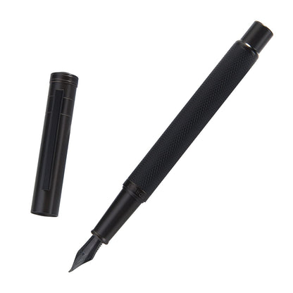 Hongdian 1861 Stainless Steel Fountain Pen Extra Fine Nib, Classic Design Smooth Writing Pen with Converter and Metal Pen Case Set