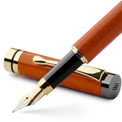 Wordsworth & Black Bamboo Wood Fountain Pen Set for Writing, Medium Nib
