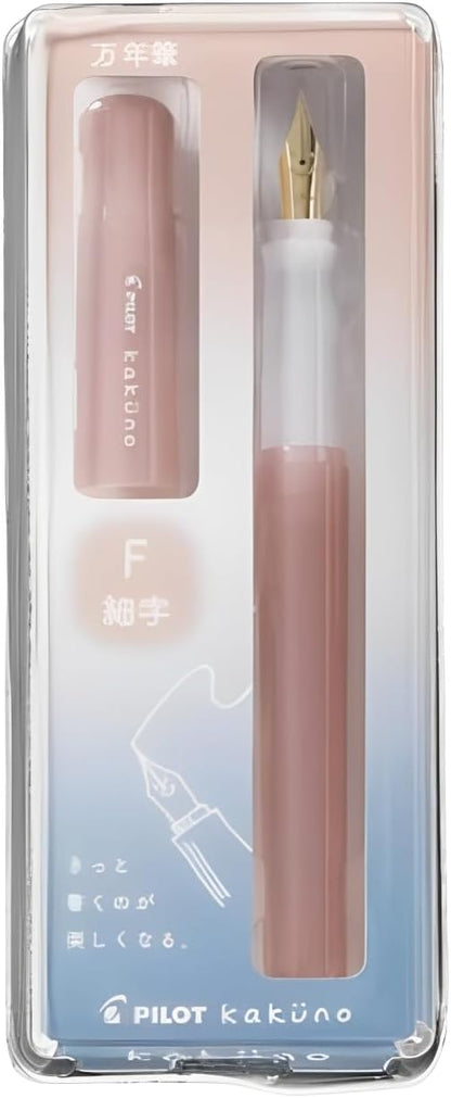 Pilot Kakuno Fountain Pen Madoromi Color Series, Gold (Smiley Face) Fine Nib, Perfect for Beginners and Creative Expression, Pink, PFKA-1MDPF