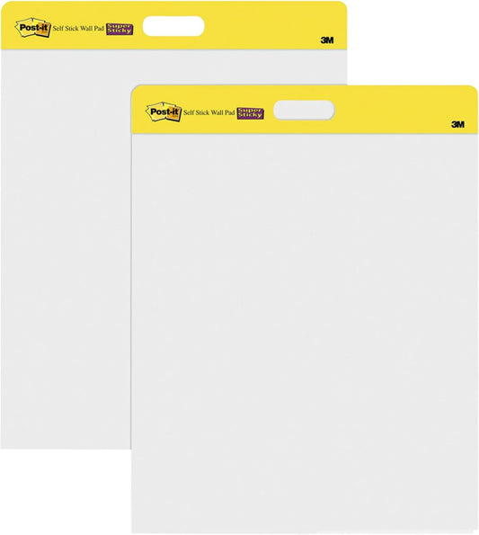 3M Post-it Easel Pad, 20 x 23 in, White, 2 Pack, Command Strips included