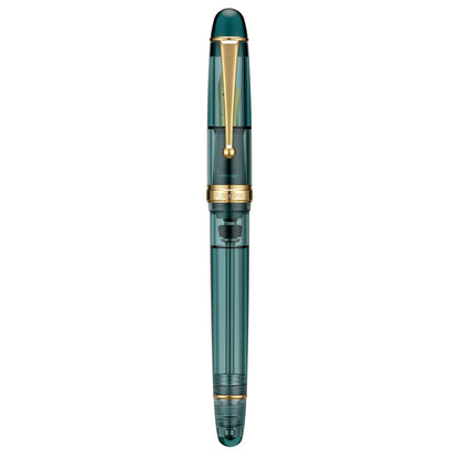 Asvine V126 Vacuum Filling Fountain Pen Fine Point, Brown Swirl Transparent Acrylic Pen Gift Case