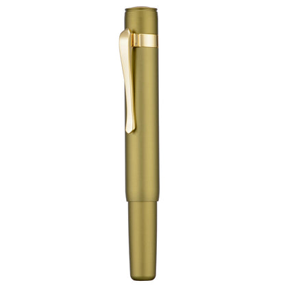 HONG DIAN M2 Black Forest Mini Fountain Pen, Extra Fine Soft Nib & Sleek Shape Aluminium Short Pocket Travel Pen (Army Green)