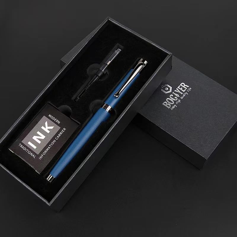 Luxury Fountain Pen Set,Ink Pen for Smooth Writing,Medium Nib,Includes 10 Ink Cartridges&Ink Converter,Best Pen Gift Case for Men & Women,fancy,Journaling,Executive Office pen-Black