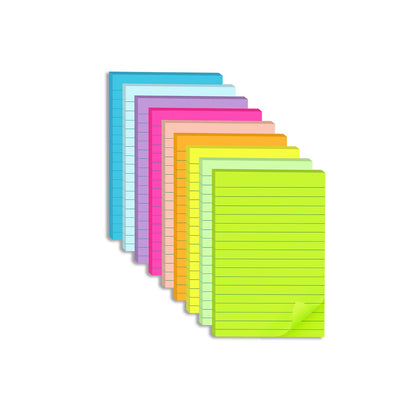 (18 Pack) Lined Sticky Notes 4x6 in,Bright Large Notepads with Lines