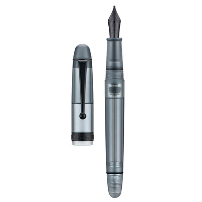 Asvine V126 Vacuum Filling Fountain Pen Fine Point, Brown Swirl Transparent Acrylic Pen Gift Case