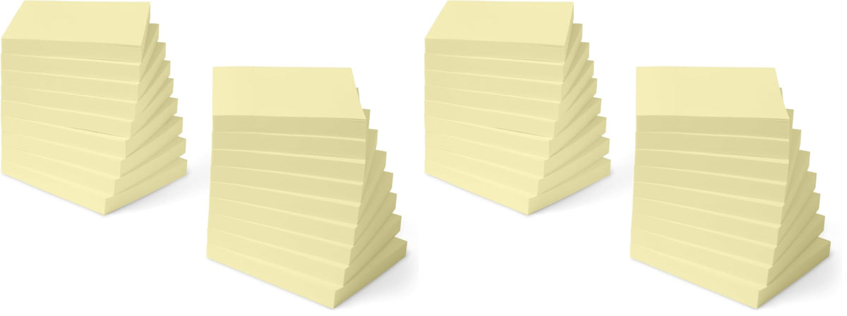 Amazon Basics Square Sticky Notes, Self-Stick Pads, 3 x 3 inches, Yellow, 5-Pack, 100 Sheets per Pad