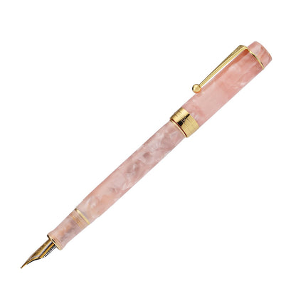 Jinhao 100 Fountain Pen Celluloid Classic Style, #6 Nib Smooth Writing Instrument with Refillable Converter and Pen Case Set
