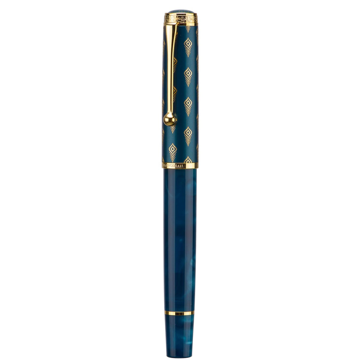 Hongdian 100 Piston Fountain Pen Silver Steel, Iridium Medium Nib Calligraphy Pen, Smooth Writing Pen with Pen Case Set