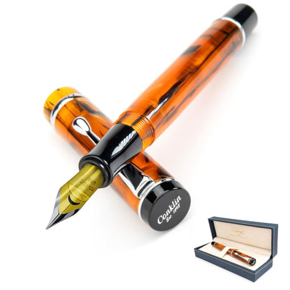 Conklin Duragraph Fountain Pen Ice Blue - 14K Omniflex Solid Gold Nib - Cool Blue Elegance & Superior Writing Performance - Ideal for Professionals