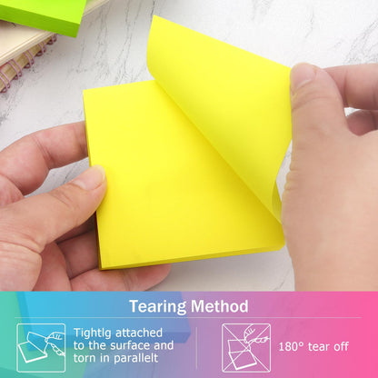 OSBOO Sticky Notes 3x3 Pop Up with 6 Bright Colors, 100 Sheets/Pad