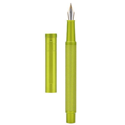 Asvine Dark Green Forest Fountain Pen Extra Fine Nib Classic Design with Converter and Metal Pen Case Set