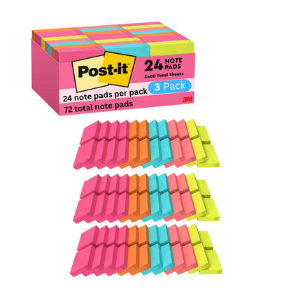 Post-it Notes, 1.38 x 1.88 in, Poptimistic Collection, 24 Pads
