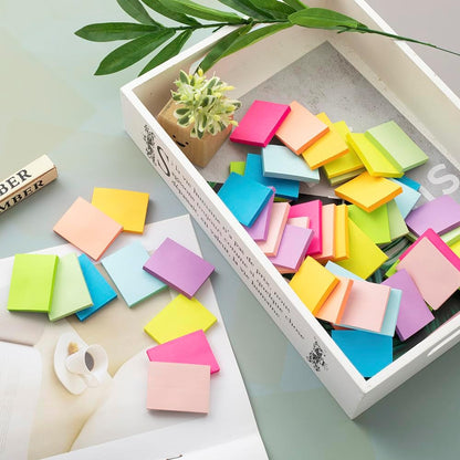 (50 Pads) Sticky Notes 1.5x2, 10 Colors Self Sticky Notes, Sticky Pads